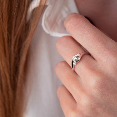 Золотое кольцо с бриллиантами кб0381nl №3