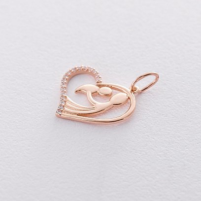 Золотой кулон "Мама и ребенок" п03304