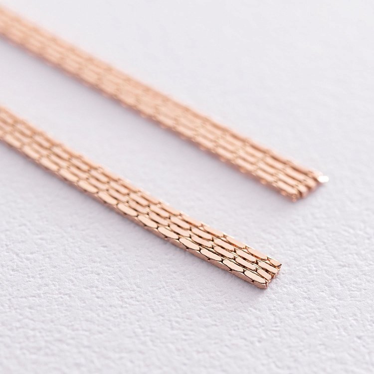 Сережки "Конюшина" в червоному золоті с07205 від ювелірного магазину Онікс - 2