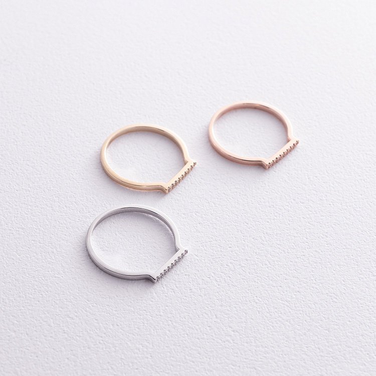 Каблучка "Astrid" у білому золоті (фіаніти) к07522 від ювелірного магазину Онікс - 2