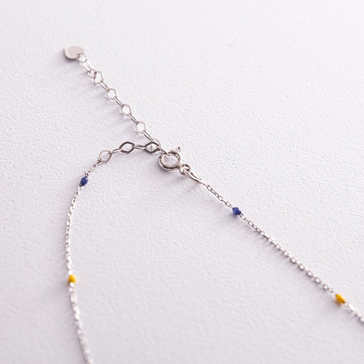 Колье в серебре (синяя и желтая эмаль) 181222 от ювелирного магазина Оникс - 2