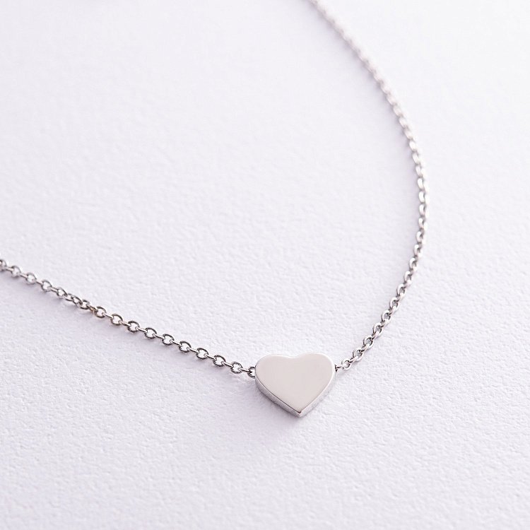 Серебряное колье "Сердечко" 1089 от ювелирного магазина Оникс - 4
