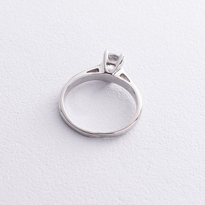 Срібна заручальна каблучка з фіанітом 112188 №5