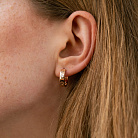 Сережки - кільця "Love" в червоному золоті с08180 от ювелирного магазина Оникс - 8