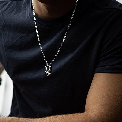 Срібний кулон "Герб України - Тризуб" 133139 №14