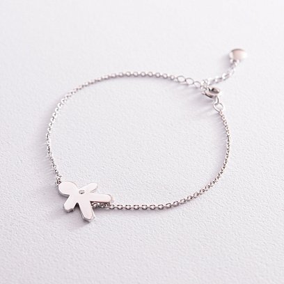 Браслет "Хлопчик" у білому золоті (можливе гравіювання) з2078б