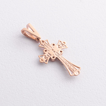 Золотой крестик "Распятие" с фианитами 2009000 №2