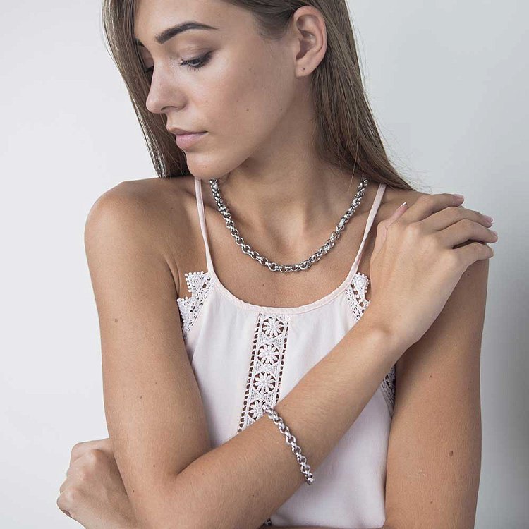 Золотой браслет с фианитами б02102 от ювелирного магазина Оникс - 4