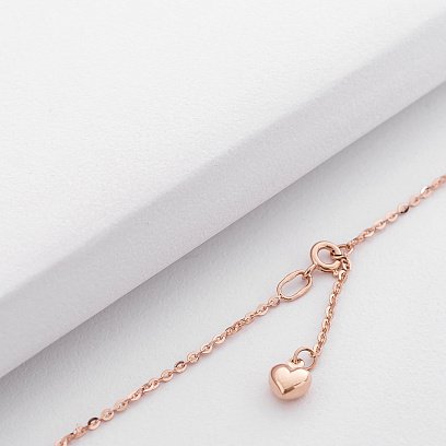 Золотой браслет на ногу с сердечком б03606 №3