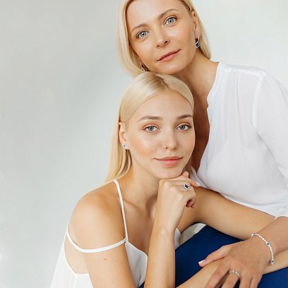 Золота каблучка з сапфірами і діамантами R01555mi №7