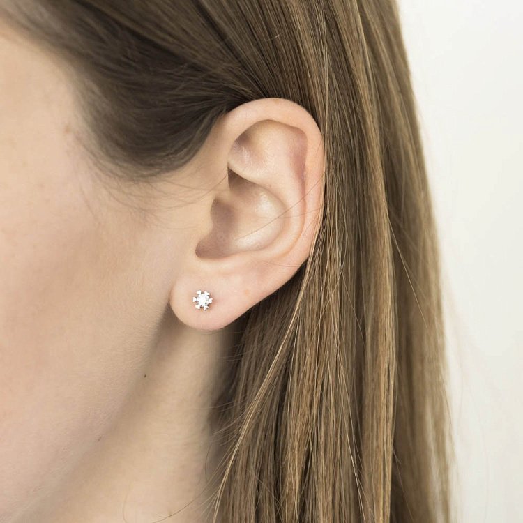 Золоті сережки-пусети з діамантами сб0083са від ювелірного магазину Онікс - 4