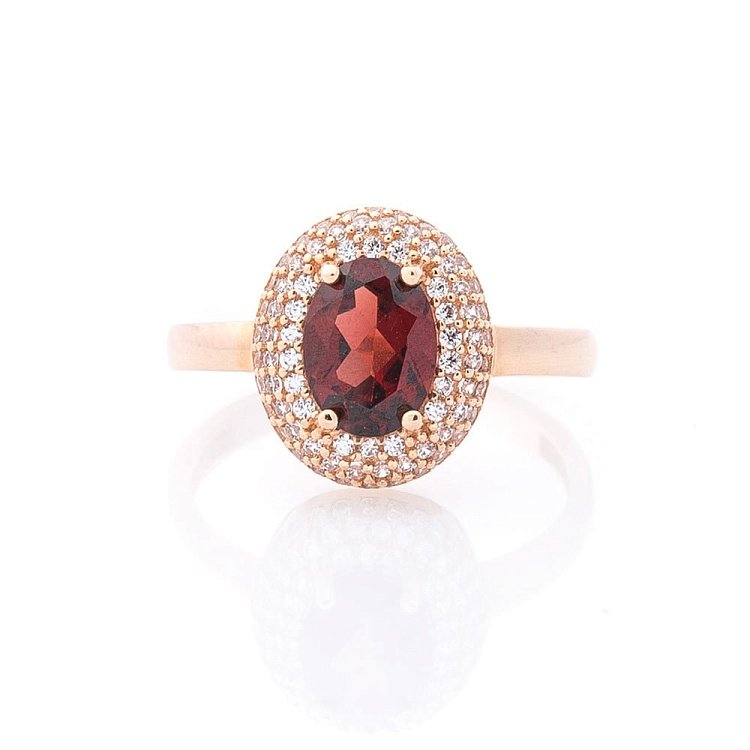 Золотые серьги (пироп, фианиты) с04199 от ювелирного магазина Оникс - 2