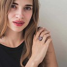 Золотое кольцо с агатом, эмалью и фианитами 379684Е от ювелирного магазина Оникс
