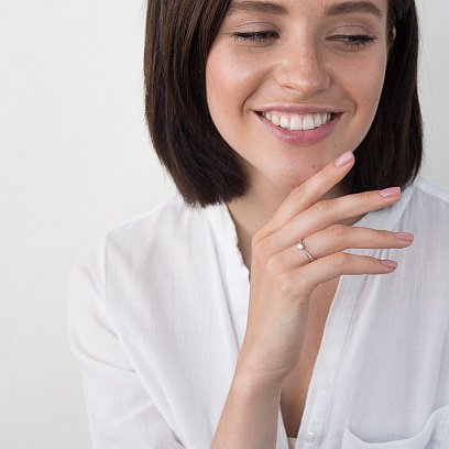 Золота заручальна каблучка (куб. цирконій Swarovski) к06267 №4