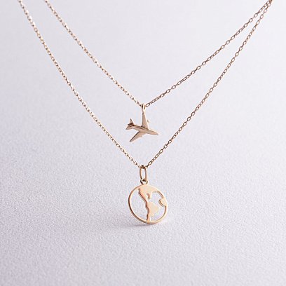 Колье в желтом золоте "Кругосветное путешествие" кол01685