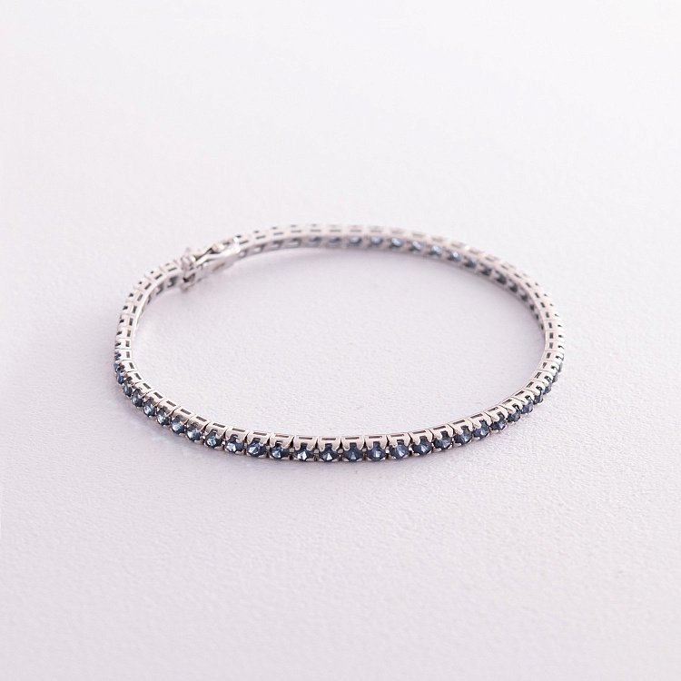 Браслет Теніс у білому золоті з сапфірами 518821529 від ювелірного магазину Онікс