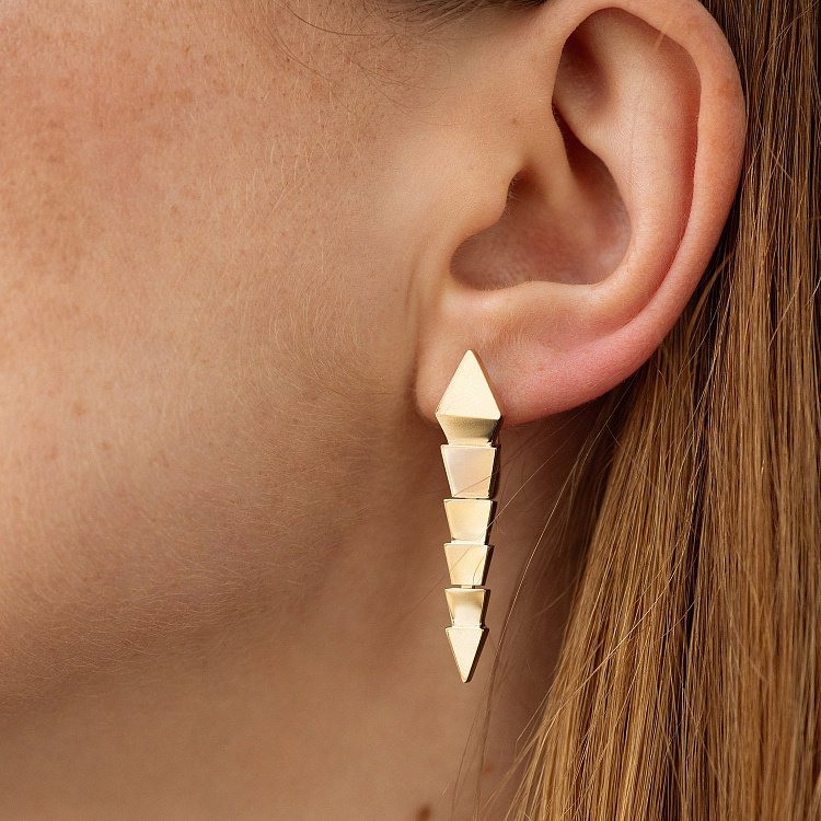 Сережки "Змії" у жовтому золоті с08816 від ювелірного магазину Онікс - 1