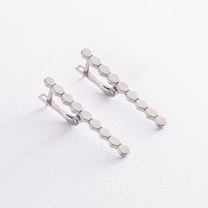 Серебряные серьги "Грани" 122909