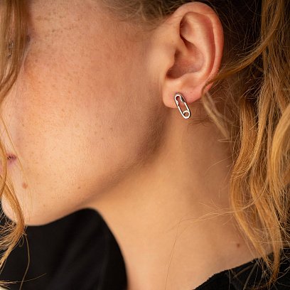 Сережки - пусети "Шпильки" у сріблі 40027 №5