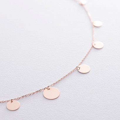 Кольє "Монетки" в червоному золоті кол01459 №4