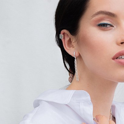 Срібні сережки "Ланцюжки" 122778 №5