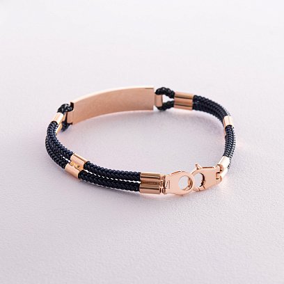 Мужской браслет с золотыми вставками (возможна гравировка) б05159 №7