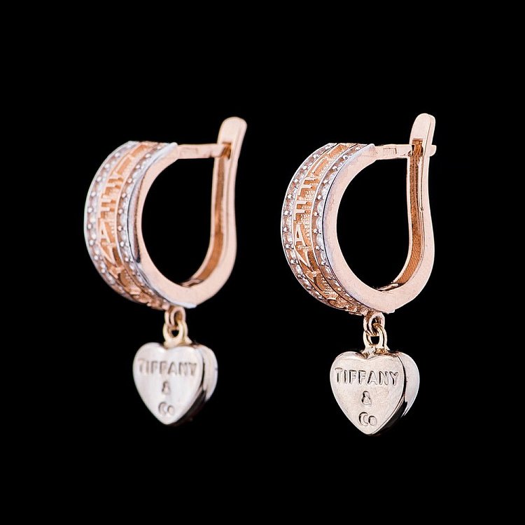 Золотые серьги с фианитами с04373 от ювелирного магазина Оникс - 1