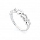 Срібний перстень "Сердечка" (фіаніти) 112042 от ювелирного магазина Оникс - 2