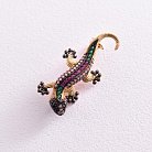Золота брошка "Ящірка" з різнокольоровими фіанітами зак00327 от ювелирного магазина Оникс - 2
