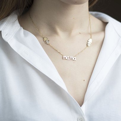 Золоте кольє з дівчатками (фіаніт) кол01006 №4