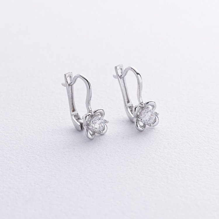 Золоті дитячі сережки з фіанітами с05962 від ювелірного магазину Онікс