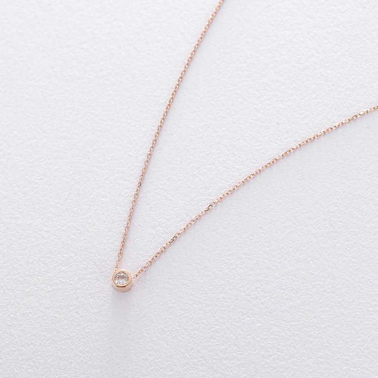 Золоте кольє з фіанітом кол00718 від ювелірного магазину Онікс