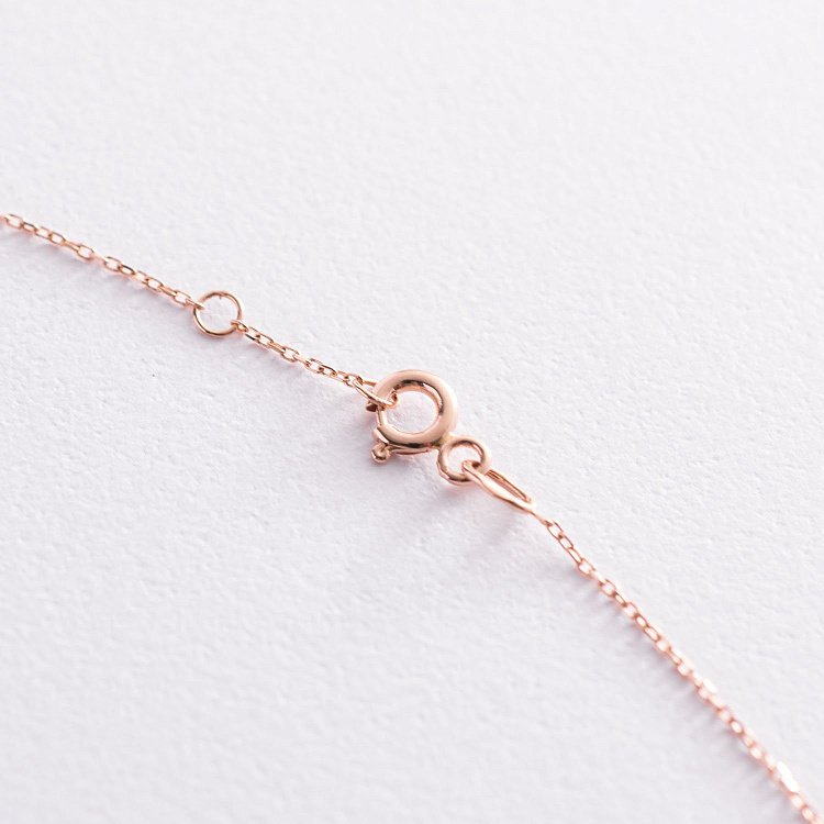 Золотий браслет "Сердечка і монетка" на ногу (чорні фіаніти) б04794 від ювелірного магазину Онікс - 5