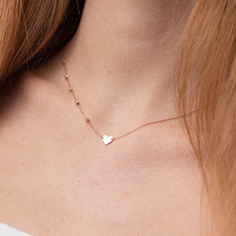 Колье "Сердечко" в красном золоте кол02089 от ювелирного магазина Оникс - 5