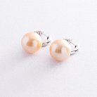 Золоті сережки "Кульки" з перлами і діамантами сб0026caj от ювелирного магазина Оникс - 3