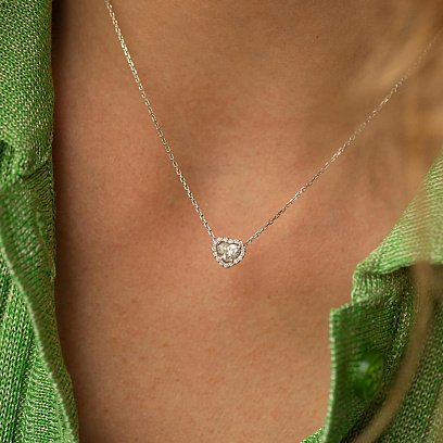 Золотое колье "Сердечко" с бриллиантами 735751121 №2