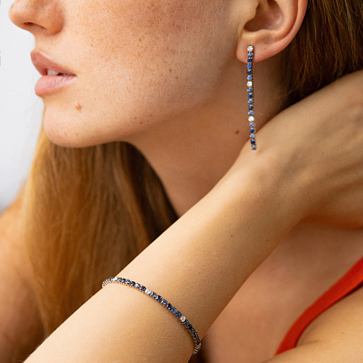 Золотой браслет с бриллиантами и сапфирами бб0058sth №2