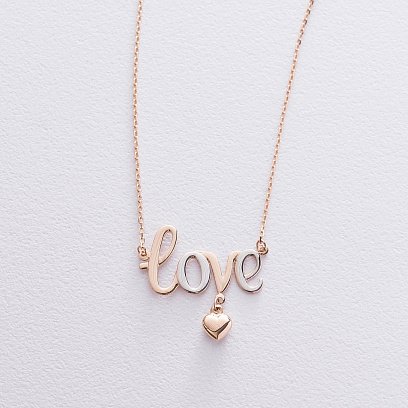 Золотое колье "Love" кол01024