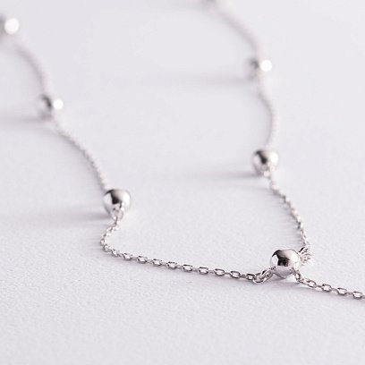 Кольє "Кульки" в білому золоті кол01948 №4