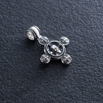 Серебряный крестик с чернением "Спас Нерукотворный. Ангел Хранитель" 13447