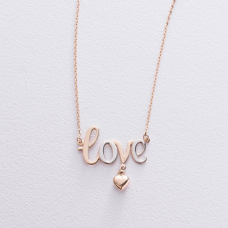 Золотое колье "Love" кол01024 от ювелирного магазина Оникс