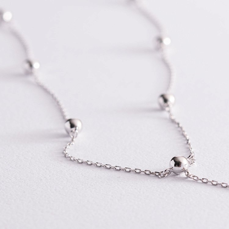 Кольє "Кульки" в білому золоті кол01948 від ювелірного магазину Онікс - 5