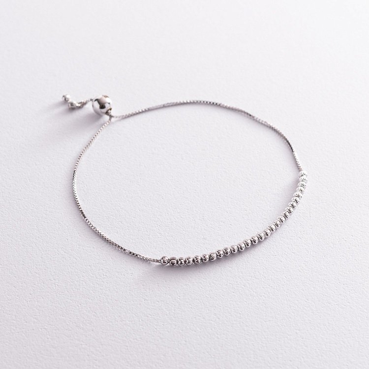 Шариковый браслет из белого золота б04307 от ювелирного магазина Оникс