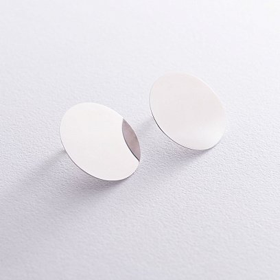 Сережки "Комети" в білому золоті с06677 №2