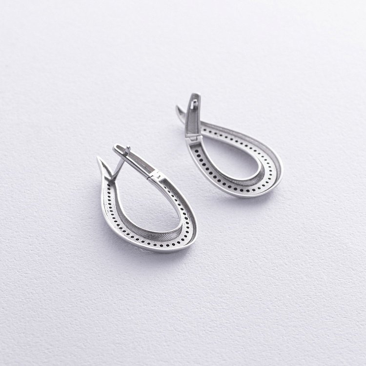 Золотые серьги "Грация" с08612 от ювелирного магазина Оникс - 4