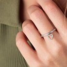 Золотое кольцо "Сердечко" с бриллиантами кб0073ca от ювелирного магазина Оникс