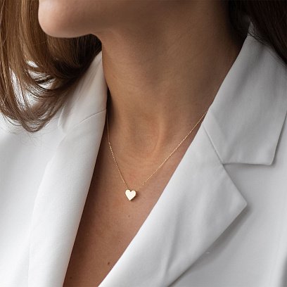 Кольє "Серце" в жовтому золоті кол01751b №2