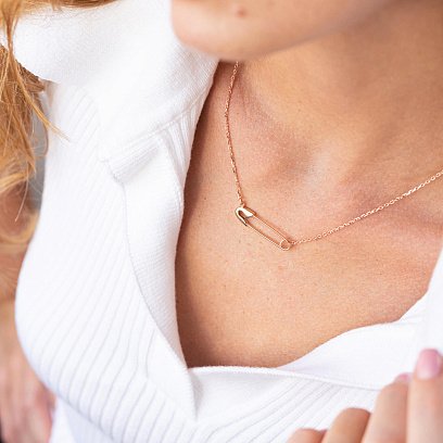 Колье "Булавка" в красном золоте кол02304 №4