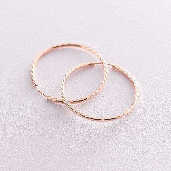 Серьги - кольца в красном золоте (3.4 см) с01878