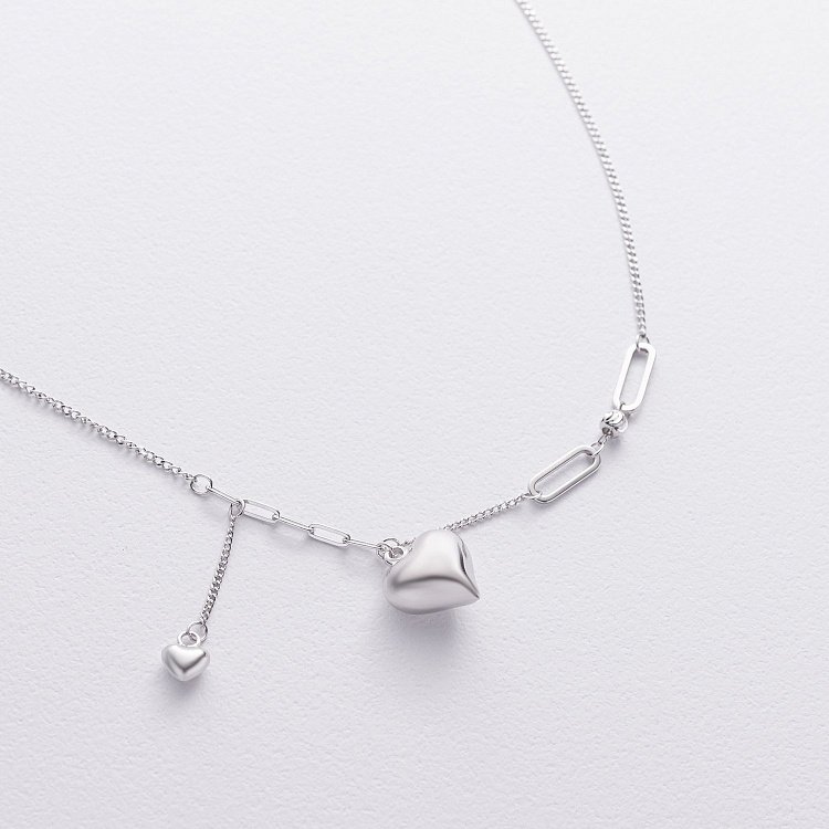 Срібне кольє "Сердечко" 181329 від ювелірного магазину Онікс